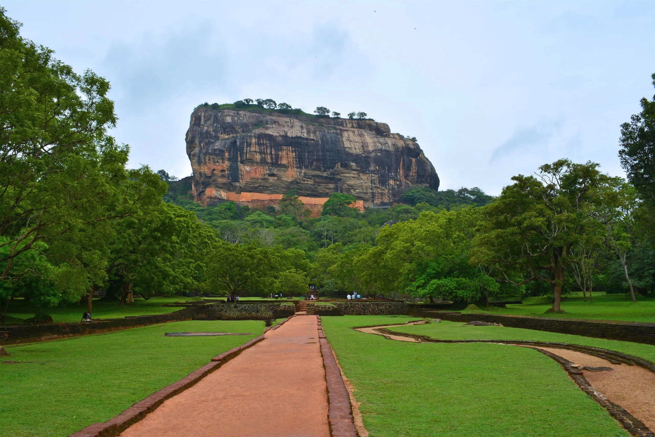 Sigiriya Lion Rock rising above the jungle on a clear day